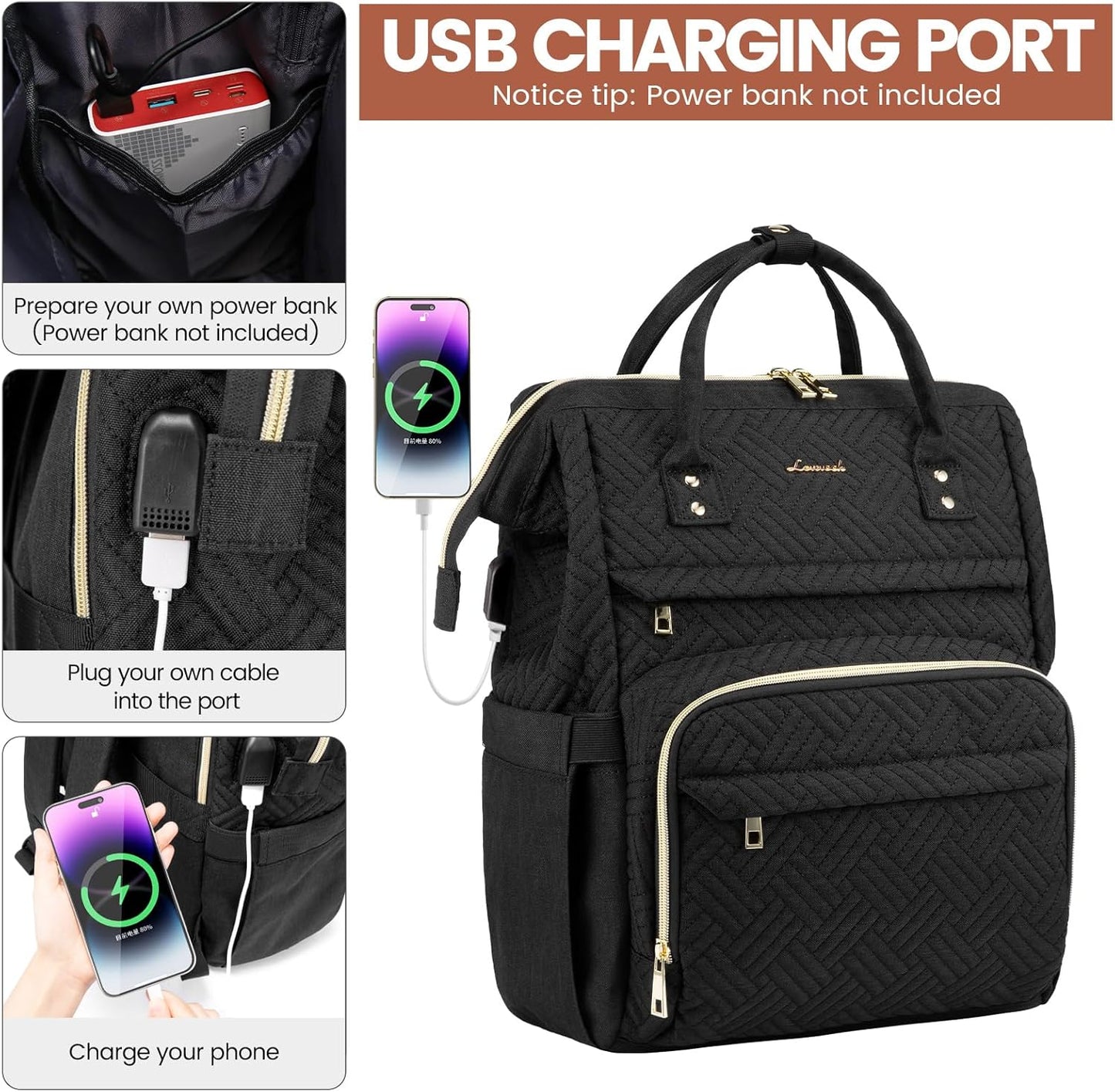 Backpack Women,15.6 Inch Backpack Backpack,Waterproof Pack LOVEVOOK Laptop for Professional Womens Travel Purse