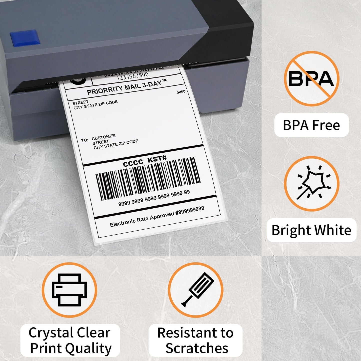 L LIKED 8000 Thermal Shipping Labels 4”x 6”in Fanfold, Permanent Adhesive, Perforated Line Labels Compatible with Direct Thermal Printings (2 Stacks, 4000 Labels/Stack)