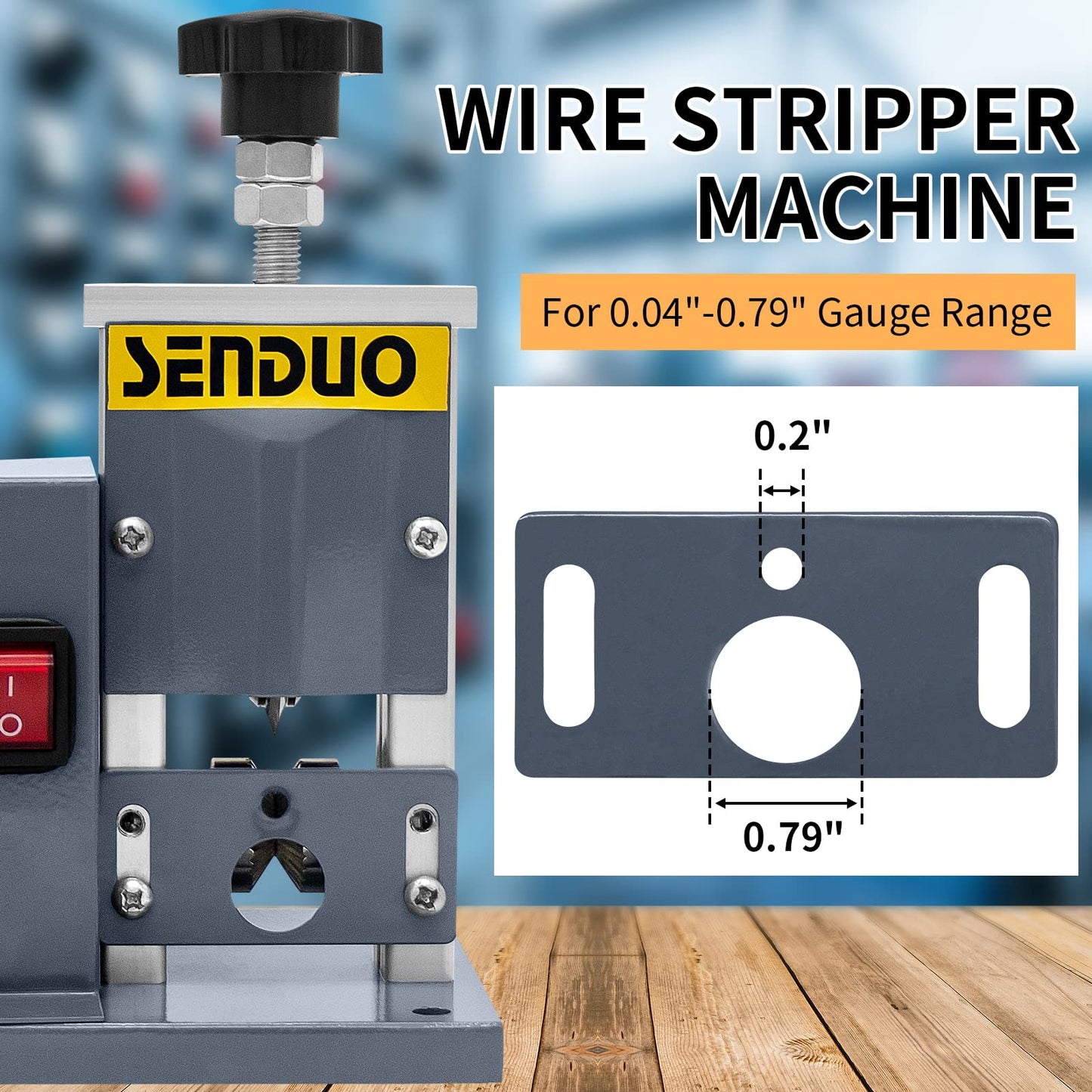SENDUO Automatic Wire Stripper Machine,25W 0.04" - 0.79" Electric Wire Stripping Machine,with Free Replacement Blades,Portable cable stripper for Scrap Copper Wire Cable Recycling