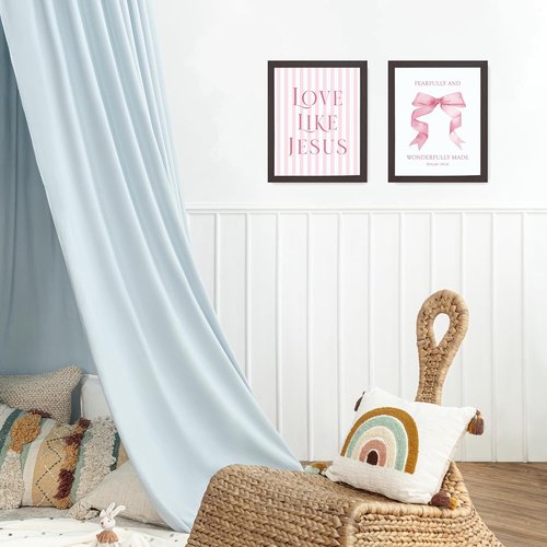 LARTSFRO Coquette Pink Bow Wall Art | Inspirational Bible Verse Decor for Teen Girls | 10x8 Inch Set of 4