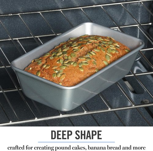 Martha Stewart Gallen 9-Inch Nonstick Carbon Steel Loaf Pan - Durable Bakeware for Bread, Meatloaf & Cakes
