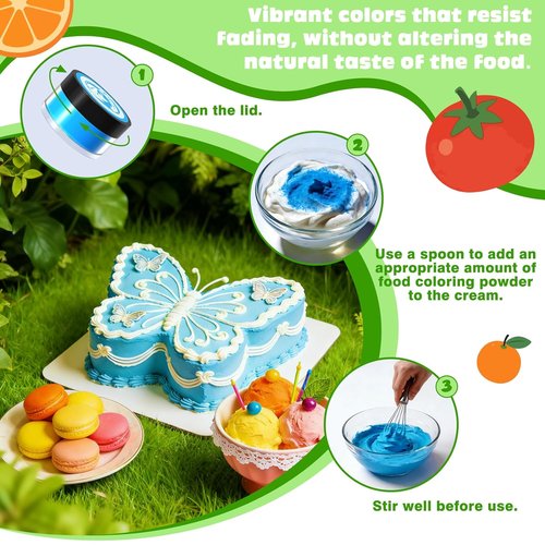 Natural Food Coloring Powder - 10 Plant-Based Colors | Dye-Free & No Artificial Additives
