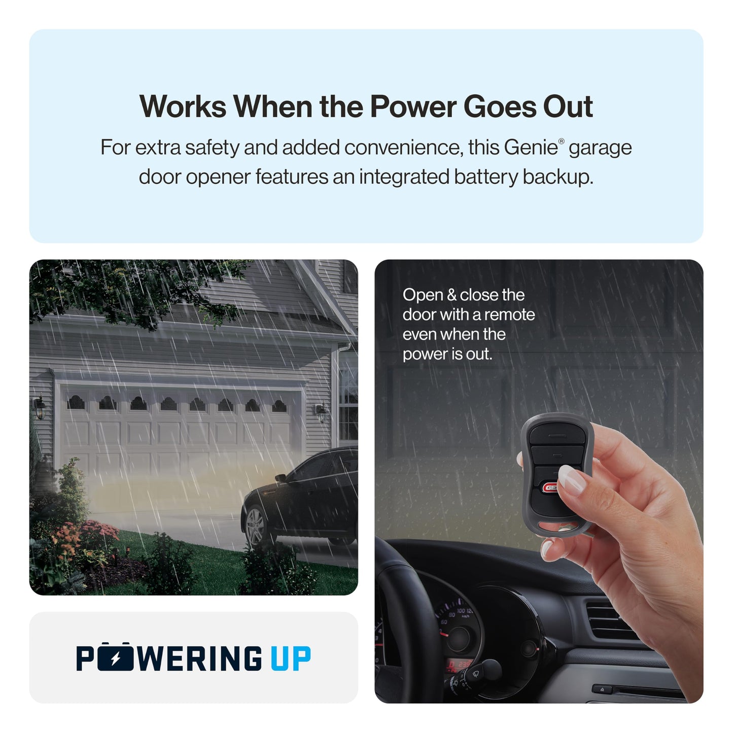 Genie B6172H Wall Mount Smart Garage Door Opener, DC Motor Lifts up to 14ft high 850lbs, Black