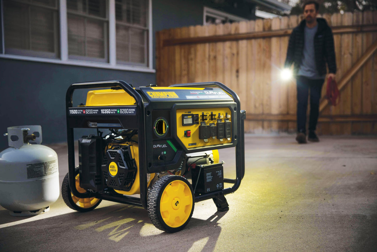 Champion Power Equipment 11,500-Watt Electric Start Dual Fuel Home Backup Portable Generator with Free 3-Year Warranty