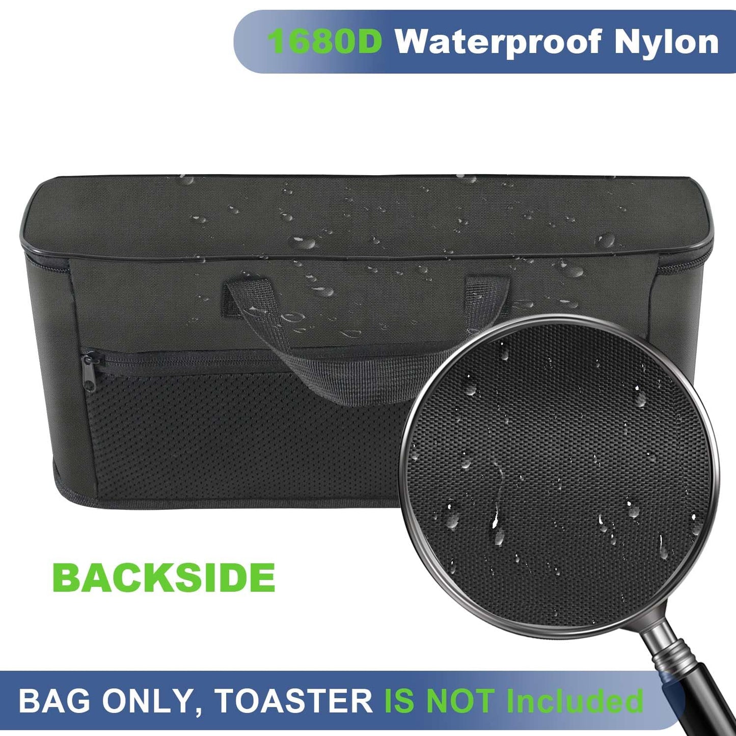 NUENSS-ROR Carrying Bag for Bella 2 Slice Slim Toaster, Portable Outdoor Toaster Travel Carrier Bag Case for Bella, Waterproof & Heat-Resistant 2 Slice Bread Maker Bag with Aluminum Foil Lining