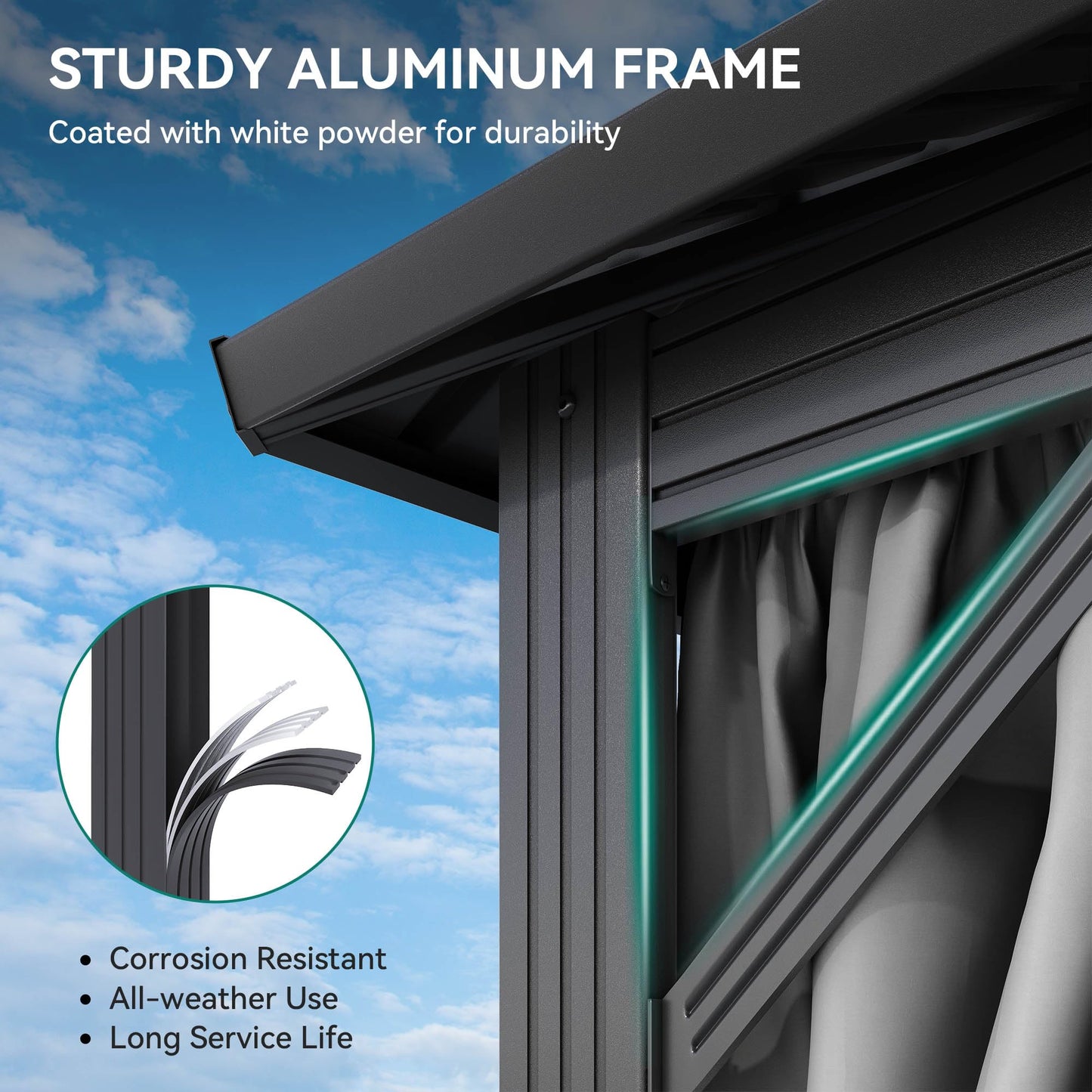 YITAHOME 12X18FT Metal Hardtop Gazebo Double Roof Canopy Galvanized Iron Aluminum Garden Gazebo Curtains Netting for Patios Backyards Decks Lawns