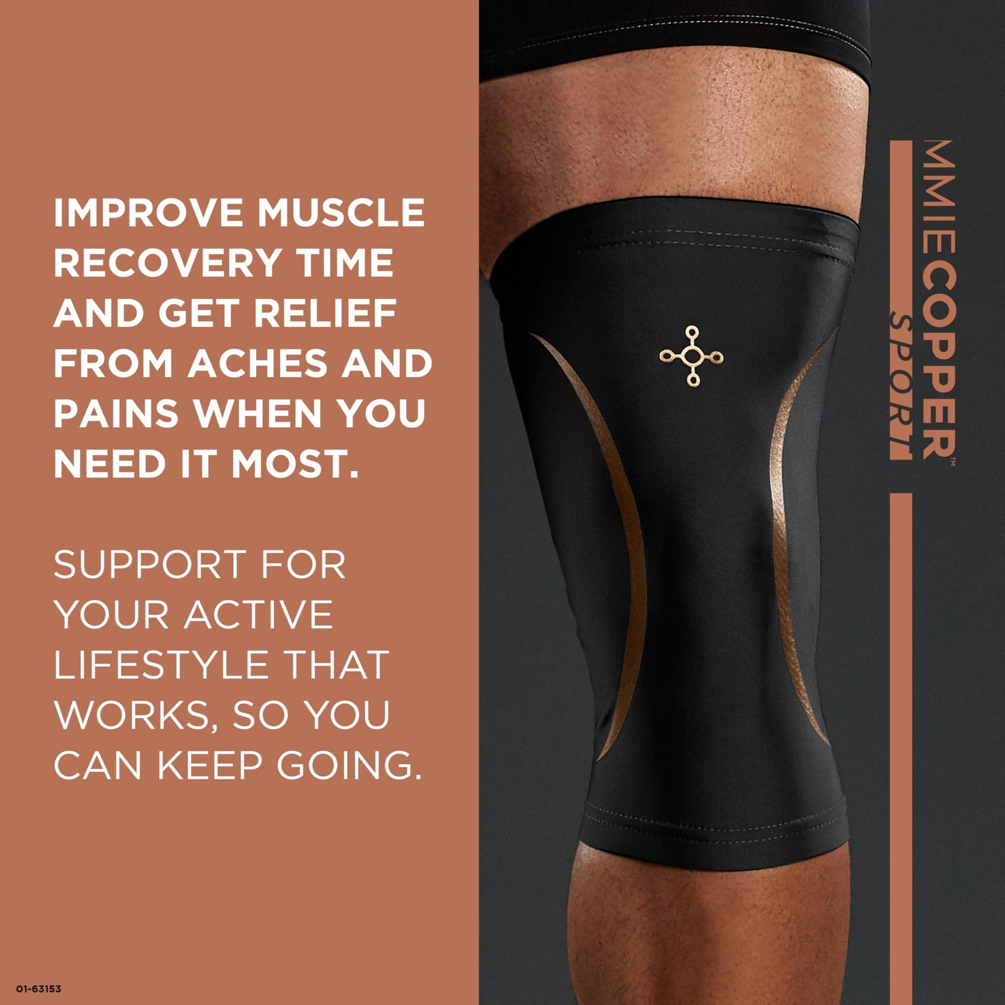 Tommie Copper Knee Compression Sleeve (L/XL, Black), 15-20 mmHg, 4D Stretch & Non-Slip Fit for Targeted Support, Patented Copper Znergy Fabric, Anti-Odor Benefits, Breathable Design