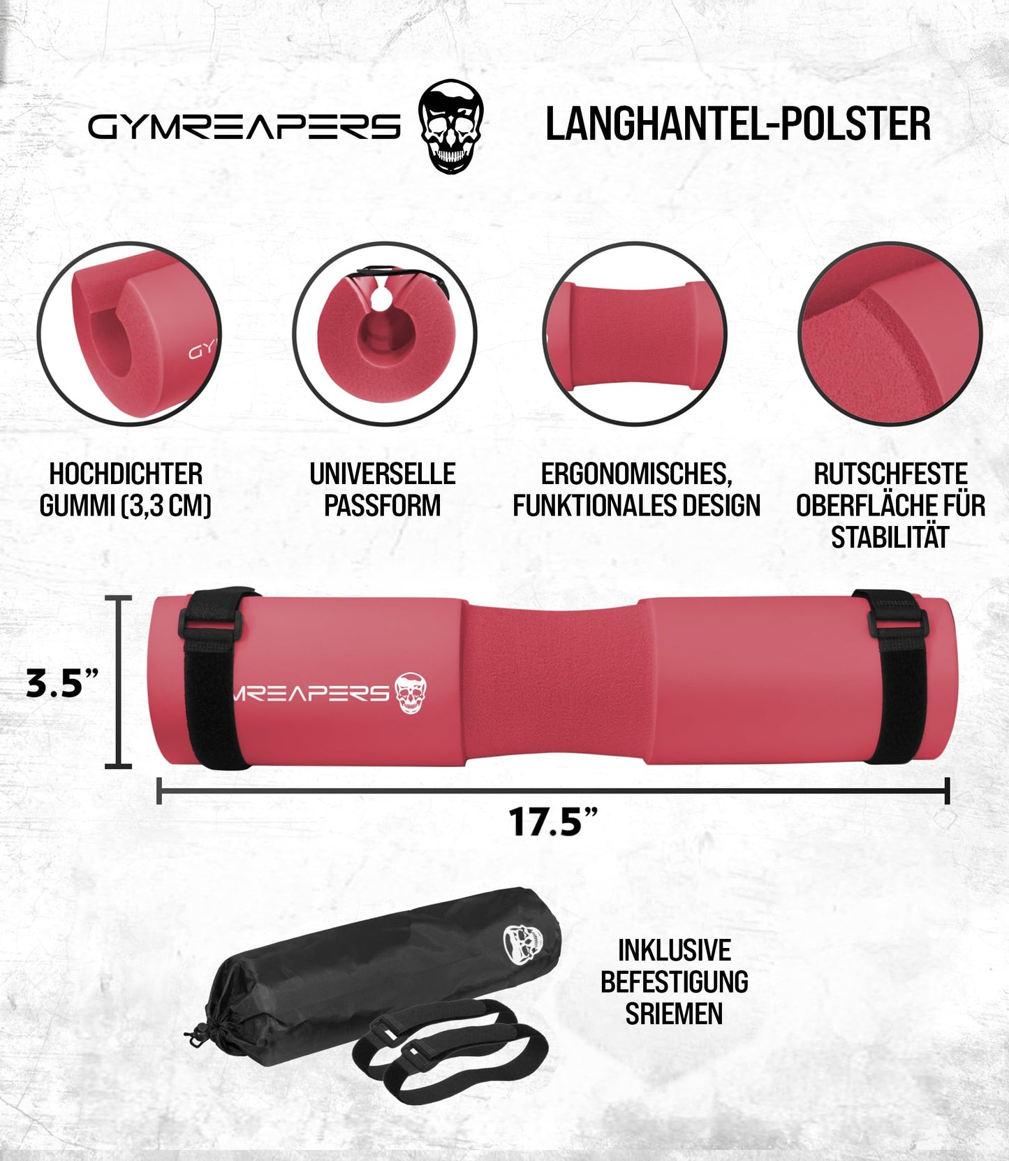 Gymreapers Barbell Squat Pad - Protective Bridge Pad For Hip Thrust, Squats, Lunges - Hip Support, Neck Protection For Bar (Pink)
