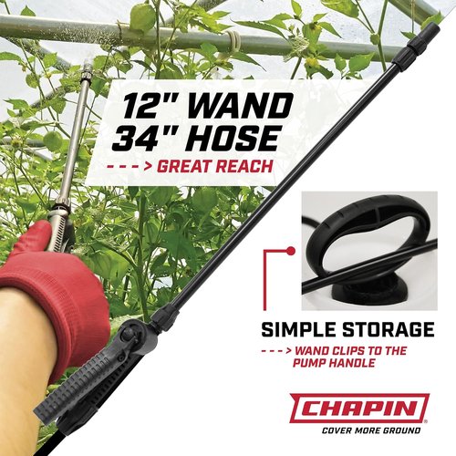 Chapin 20004 Pump Sprayer - 1-Gallon Translucent Tank with Easy Fill Funnel & Adjustable Nozzle | Ideal for Fertilizers, Pesticides & Weeds