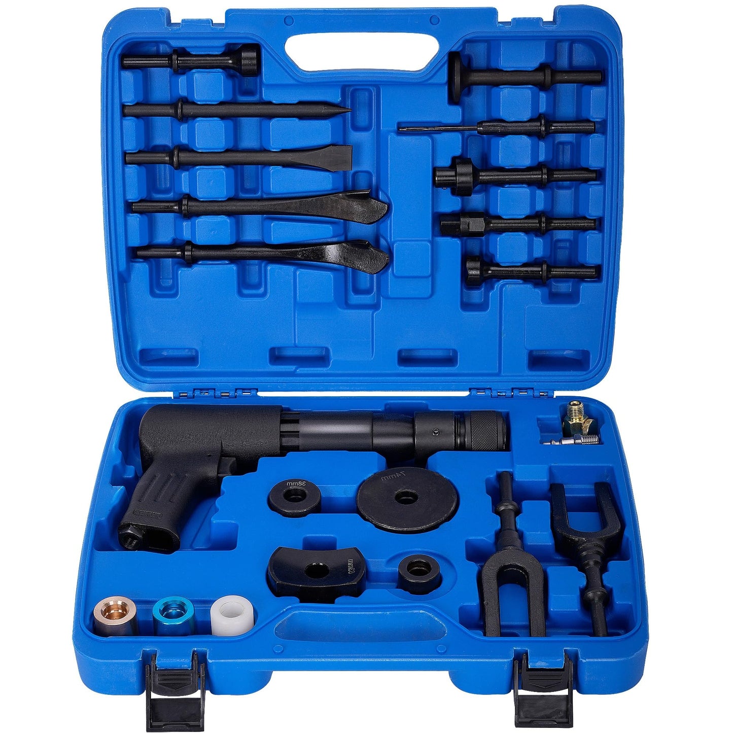 MYOYAY Air Hammer with 19-Piece Tool Plus Set, Air Chisel Hammer Heavy Duty, Multifunctional Pneumatic Hammer Kit with Quick Change Retainer, Carrying Case, 2100 BPM