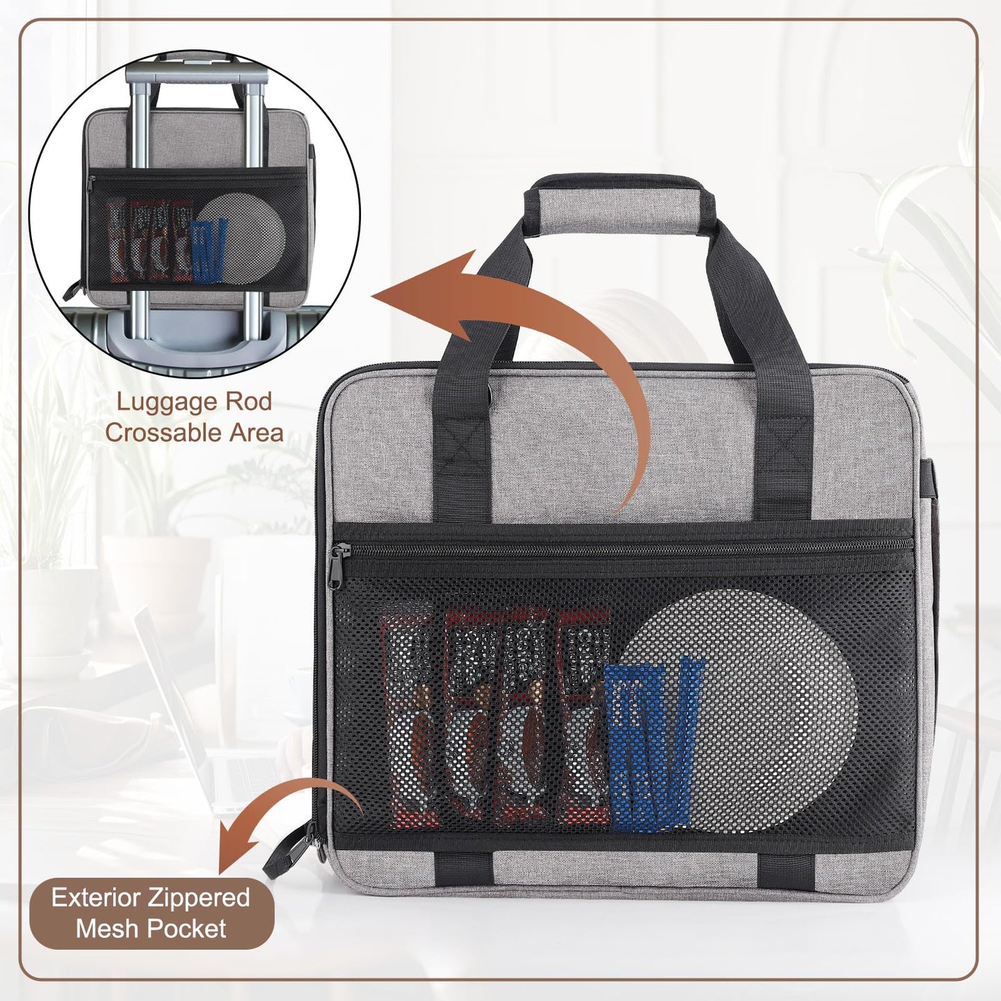 Anitor Portable Carrying Coffee Maker Travel Bag Match for Keurig K-Mini/K-Mini Plus/K-Express, Single Serve Coffee Machine Travel Bag with Padded Shoulder Straps Includes Multiple Storage Bags, Black