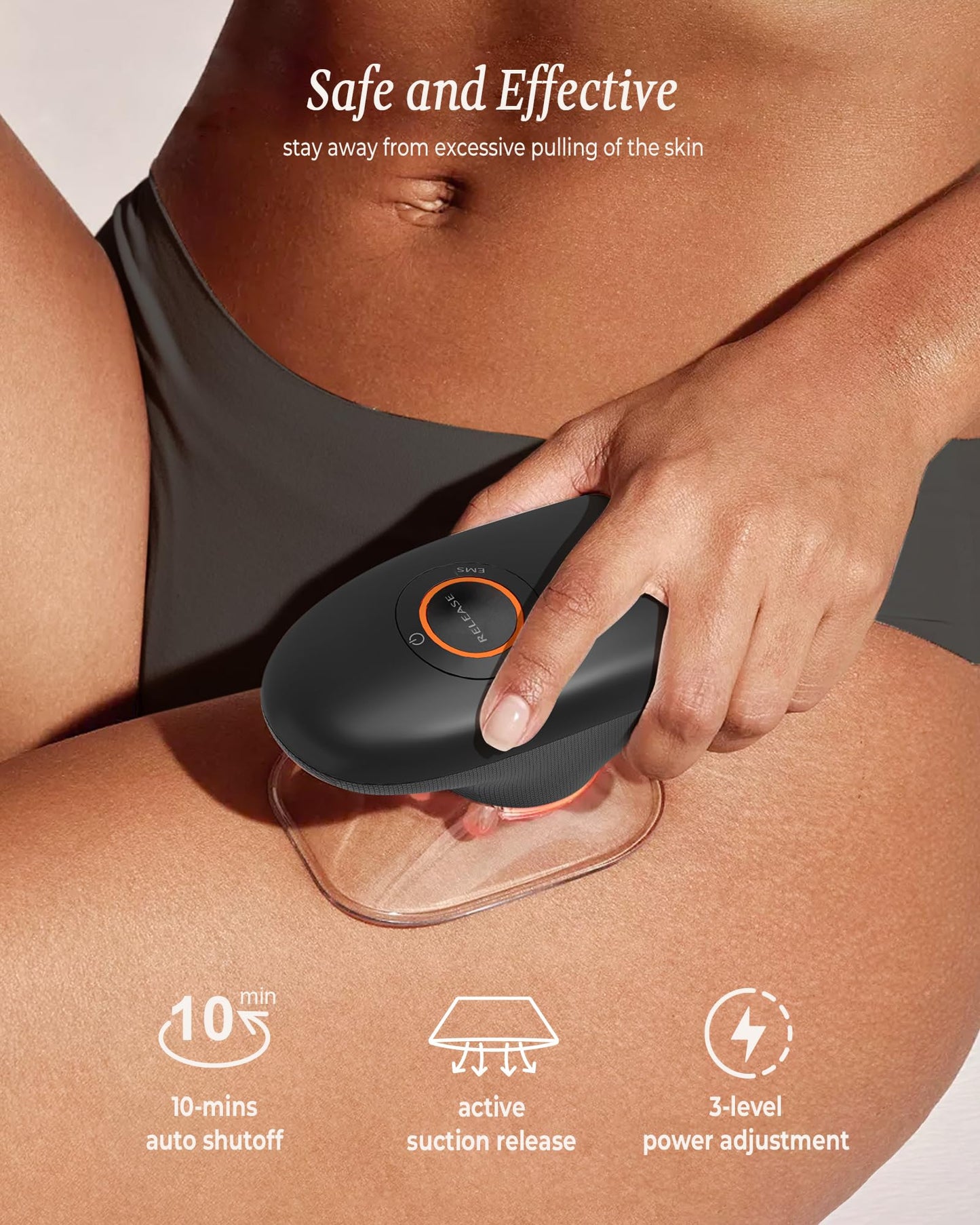Zelvory 3-in-1 Body Sculpting Machine with Microcurrent, Vacuum & Red Light Therapy for Smooth Skin Appearance, Body Massager for Belly, Legs & Arms, Home Use Device
