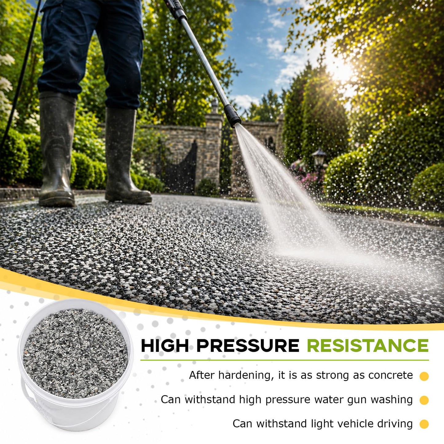 Ready-Mixed Sand & Resin Joint Mortar, Mixed Permeable High Strength, No Weeds, Safe High Pressure Cleaning, Suitable for Both Narrow & Wide Joints in Pavers, Tiles & Natural Stone (Grey)