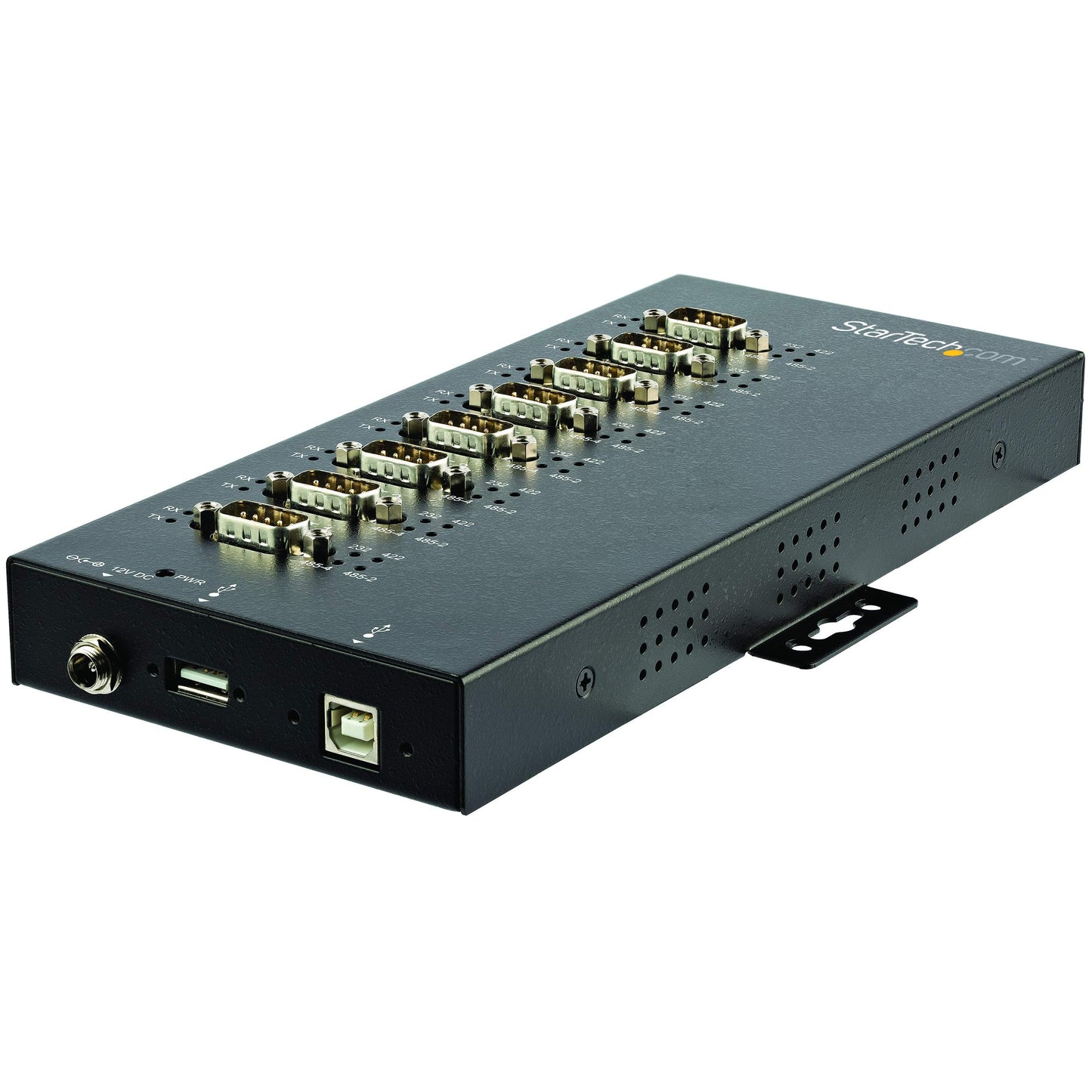StarTech.com 8 Port Serial Hub USB to RS232/RS485/RS422 Adapter - Industrial USB 2.0 to DB9 Serial Converter Hub - IP30 Rated - Din Rail Mountable Metal Serial Hub - 15kV ESD Protection, TAA