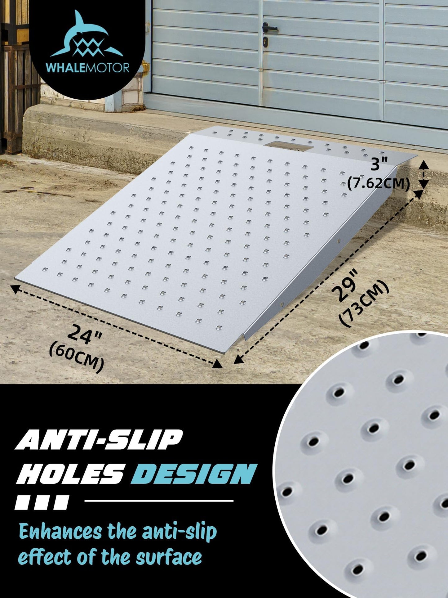 WHALEMOTOR Shed Ramp 2PC, Loading Ramp for Riding Mower, 29" L x48 W, 1500 lbs Capacity, Shed Storage Ramps for Sheds, Garages, Barns, ATV, Lawnmower, Golf Cart, Sturdy Anti-Slip Ramps