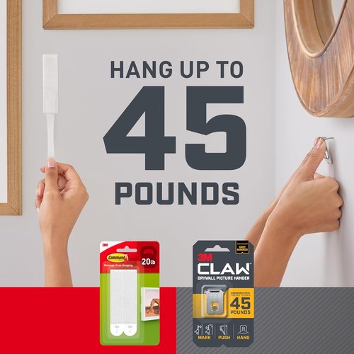 Command X-Large Picture Hanging Strips - 45 lb. Drywall Hangers with Spot Markers | 4 Hangers & 10 Strips