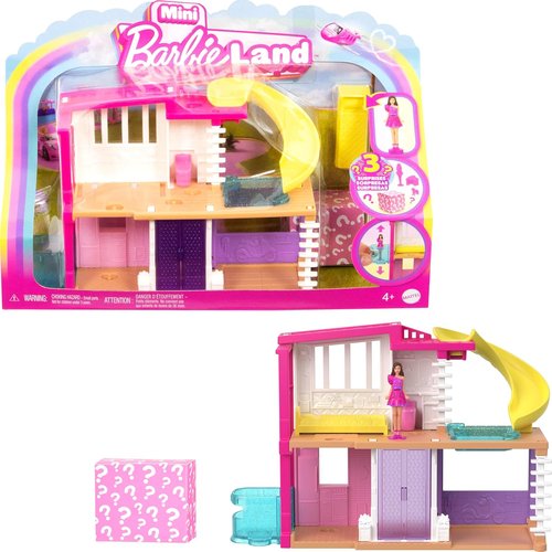 Barbie Mini Dreamhouse Doll House Set - Includes 1.5-Inch Doll, Furniture, Elevator & Pool