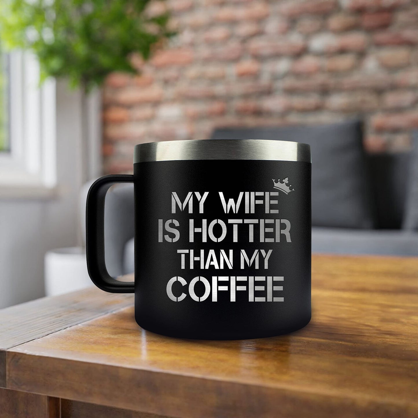 RHYTHMHEART Christmas Gifts for Husband from Wife - Gifts for Him - Husband Mug Coffee 14oz Black
