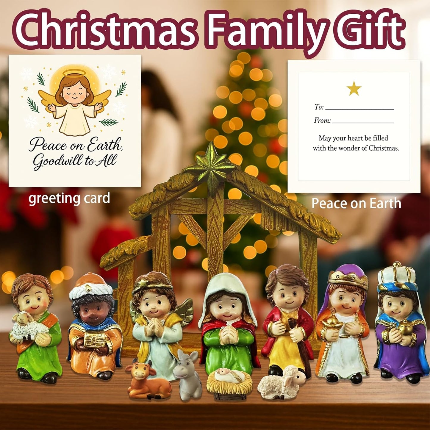 Regine Switzerland 12-Piece Nativity Scene Figurine Set - Christmas Manger Display with Holy Family & Wise Men | Gift-Boxed Holiday Décor