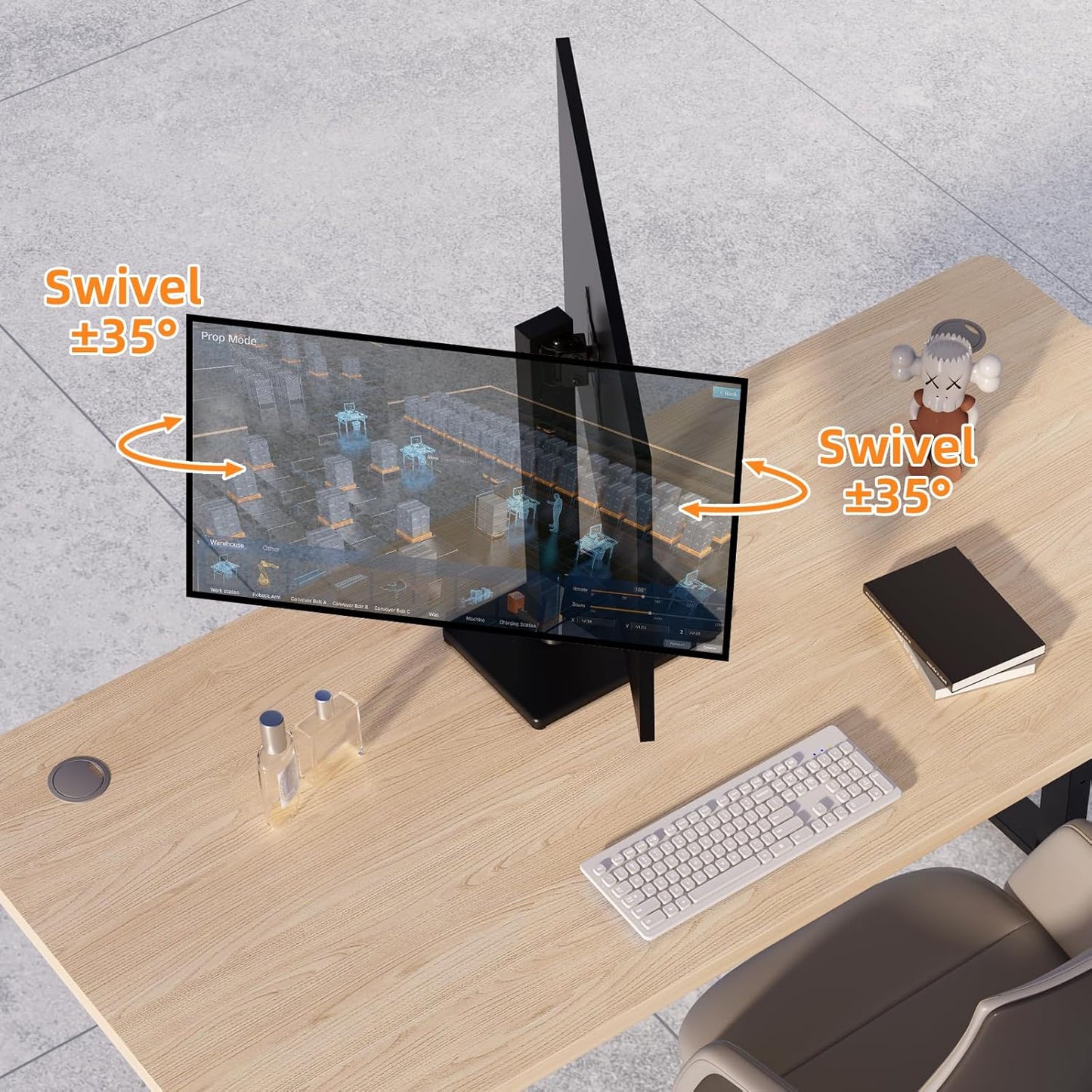 suptek 13 Inch 43 Inch 50, 75, 100mm Single LCD Computer Monitor Free-Standing Desk Stand Mount Riser for to Screen