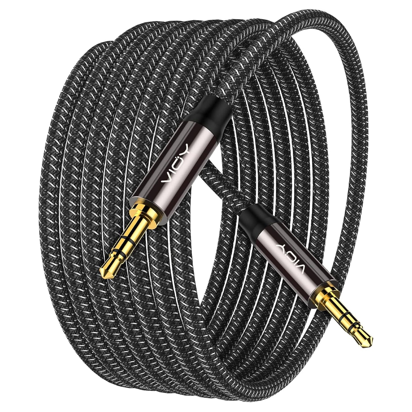 (6.6 3.5 mm VIOY Aux Cable ft), [Copper Shell, Hi-Fi Sound] Male to Male Braided Auxiliary Cord Compatible