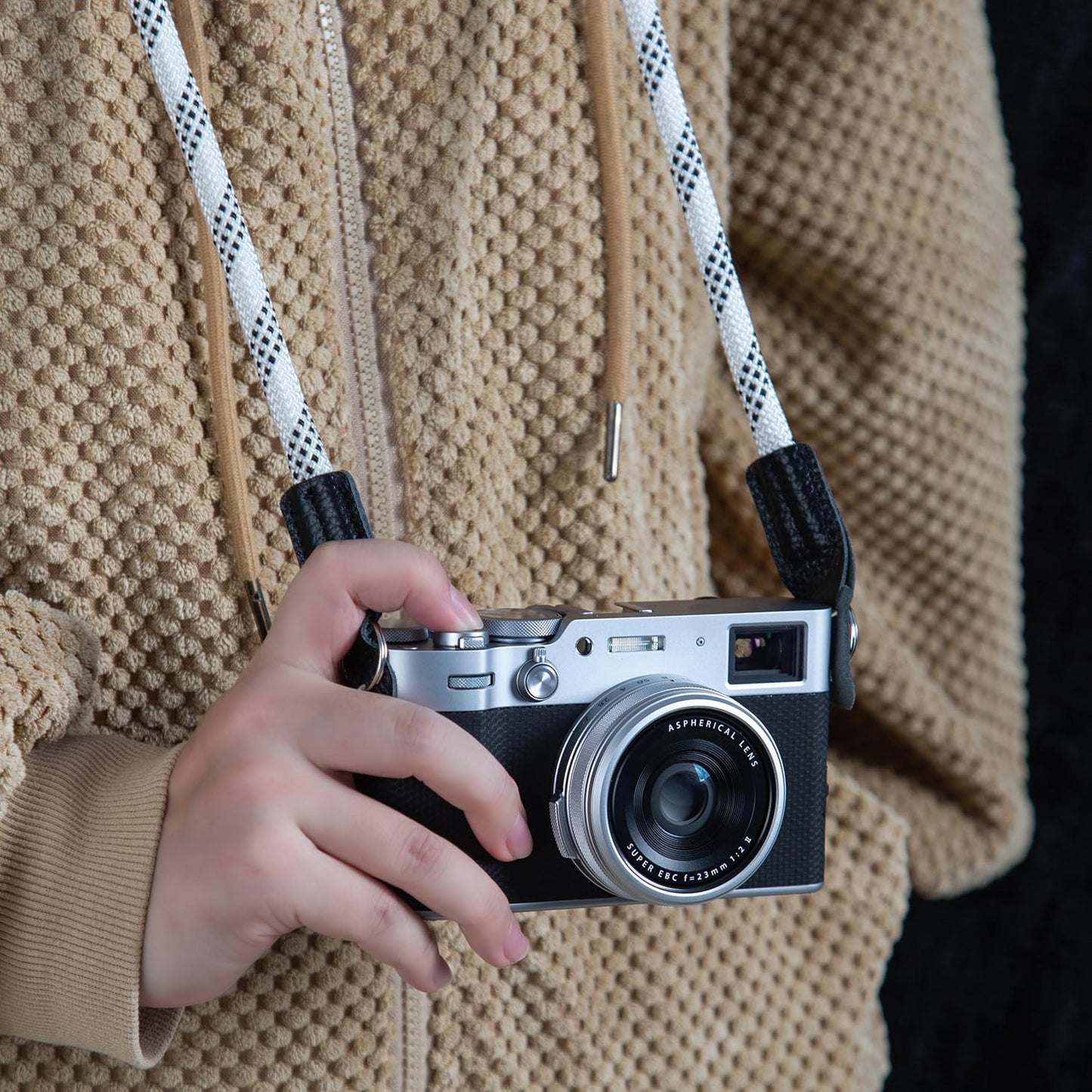 X100VI Braided Nylon Camera Neck Shoulder Strap with O-Ring for Sony For Fujifilm DSLR, SLR and Mirrorless Cameras