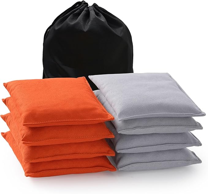 Cornhole Bags Set of 8 Regulation Corn Hole Bean Bags for Cornhole Game, Professional Weather Resistant Corn Hole Bags with Tote Bag