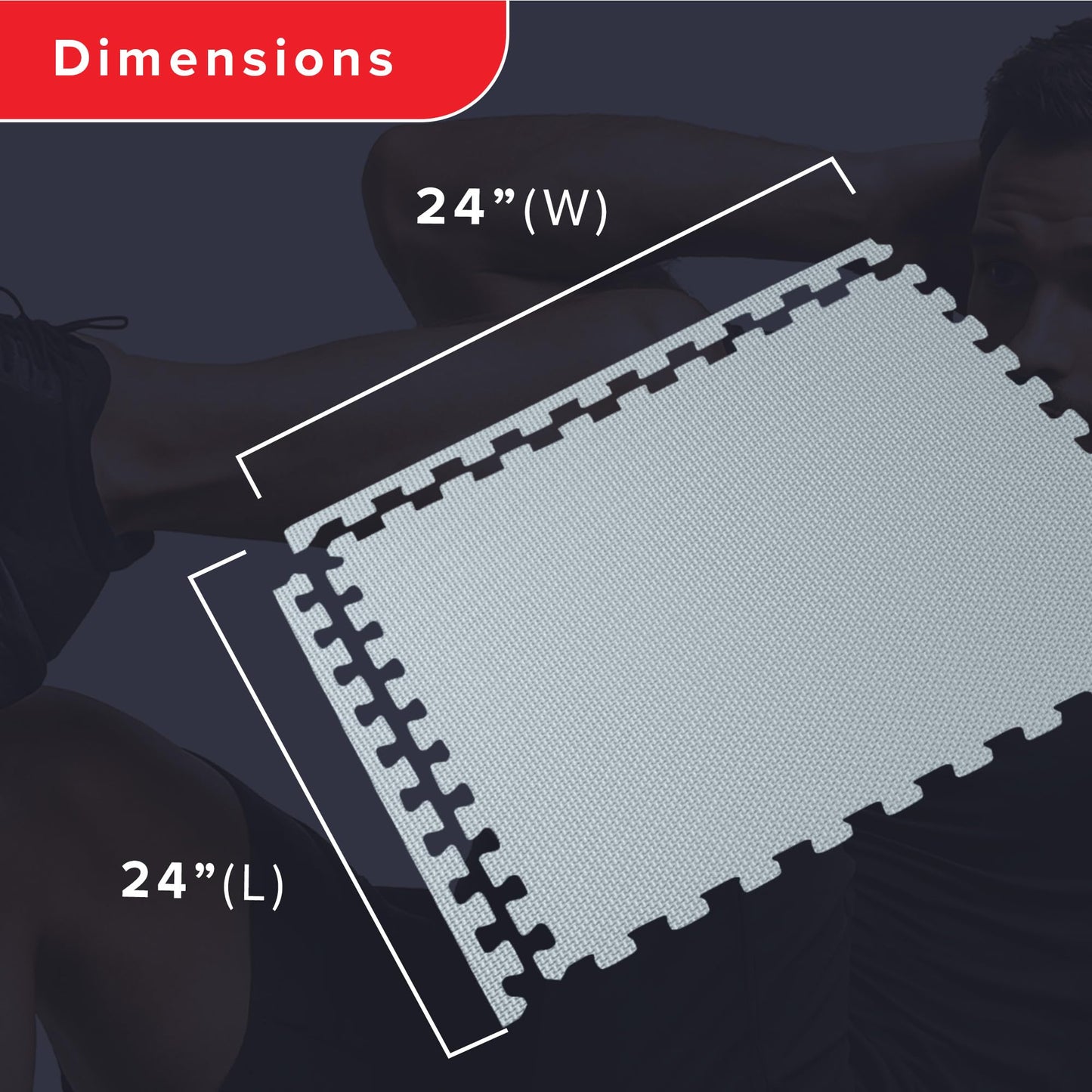 We Sell Mats 3/8" Thick Multipurpose EVA Foam Exercise Floor Mat, Interlocking Tiles, Anti-Fatigue for Home or Gym, 24 in x 24 in, 6 Tiles, ICY