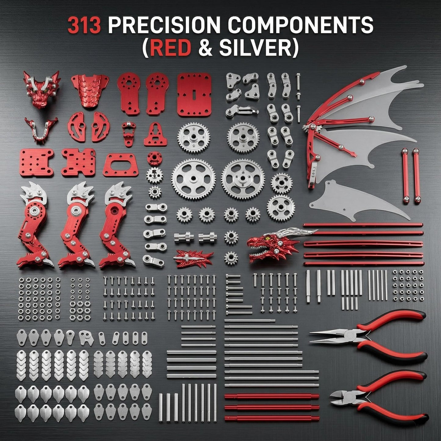 LONGPIN 3D Model Kits for Adults,Metal Dragon Puzzle Building Set,Collectible Mechanical Engineering Crafts for Home Office Decoration & Gift(Golden)