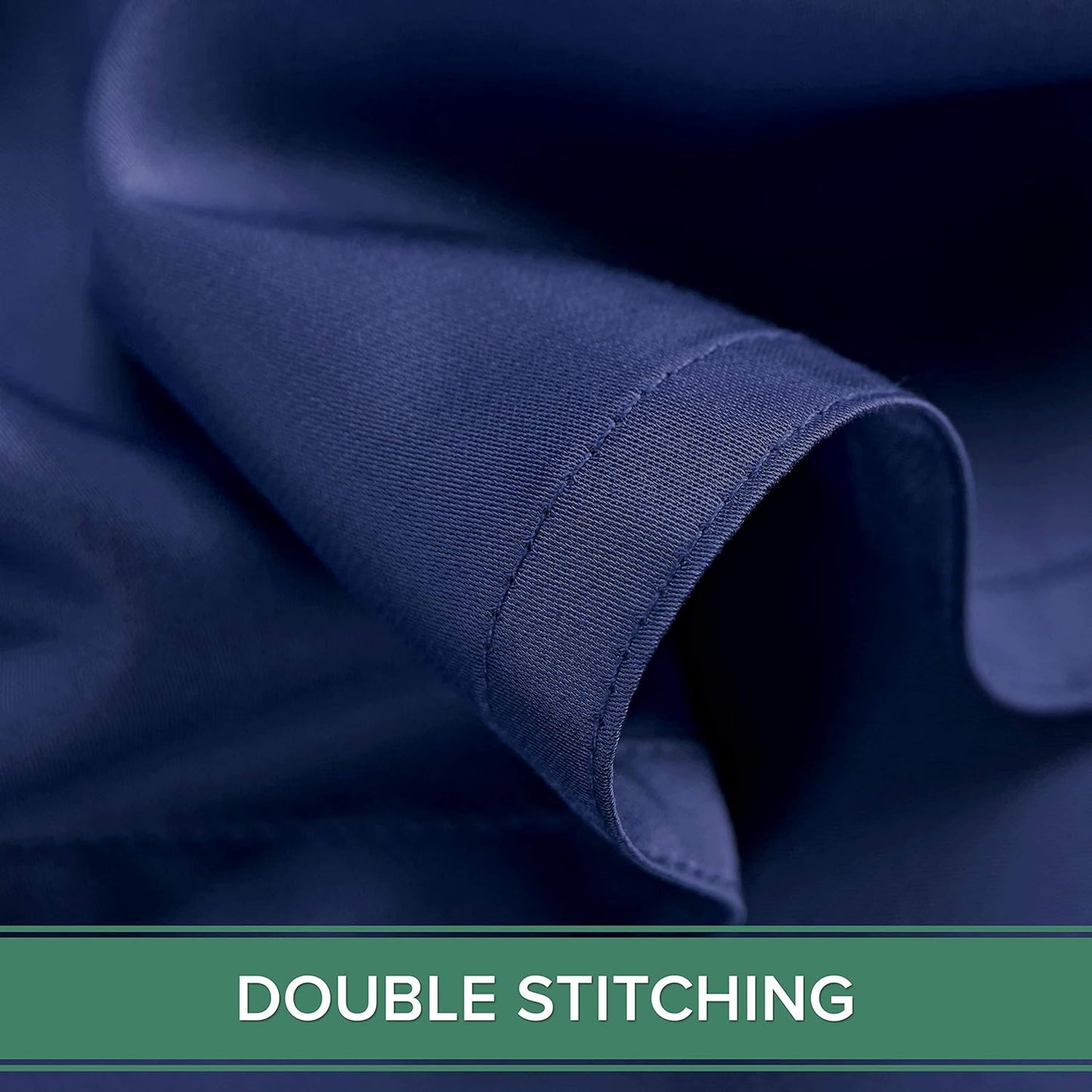 Pure Bamboo Twin Sheets - Luxuriously Soft & Cooling 100% Organic Viscose Bed Set | Cobalt Blue, Double Stitching
