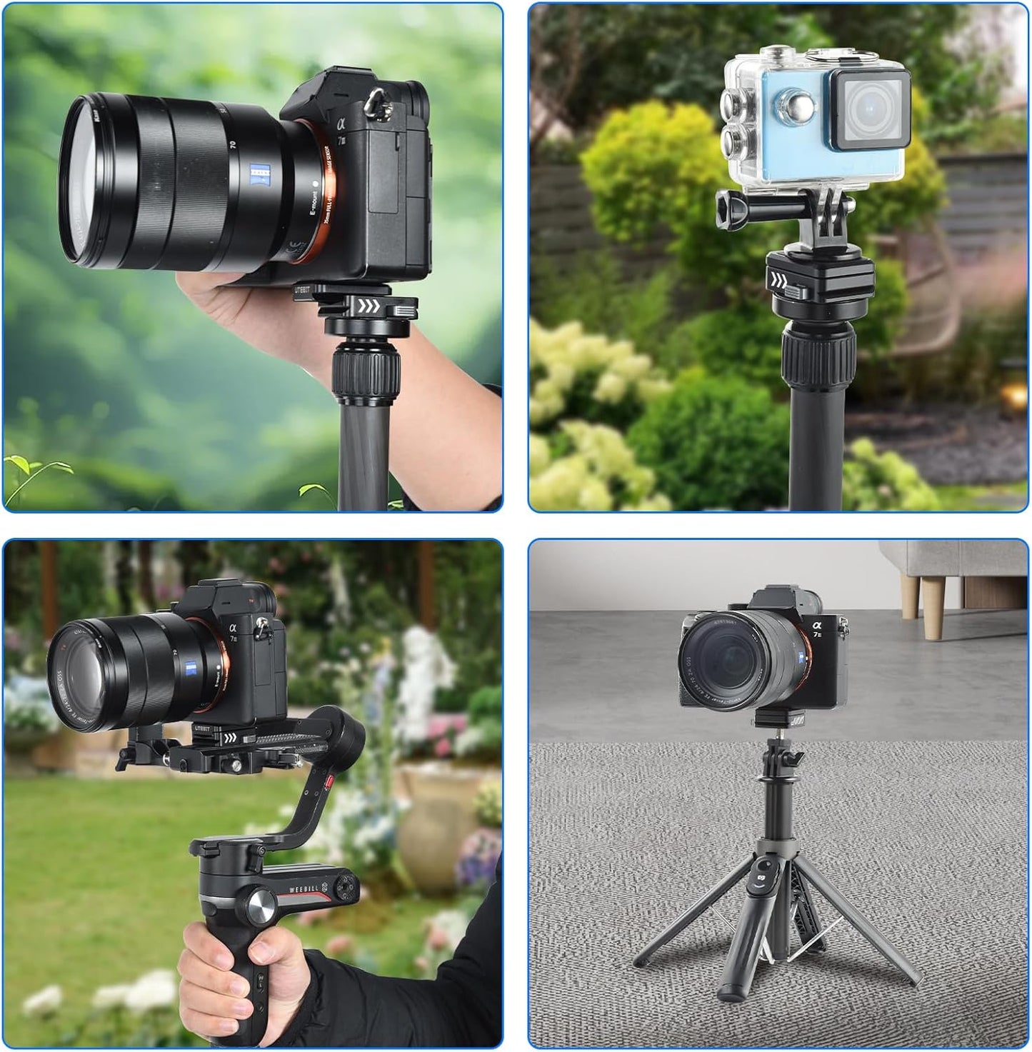 UTEBIT 38mm 1/4" 5kg, Camera Quick Release Plate, Screw Thread Quick Release System QR Plate Camera Tripod Mount