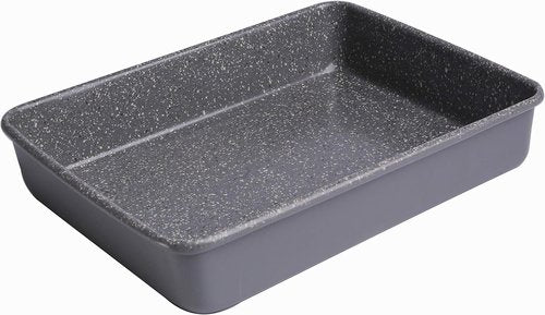 CasaWare 11x9 Toaster Oven Baking Pan - Ultimate Series Commercial Weight | Non-Stick Ceramic, Silver Granite