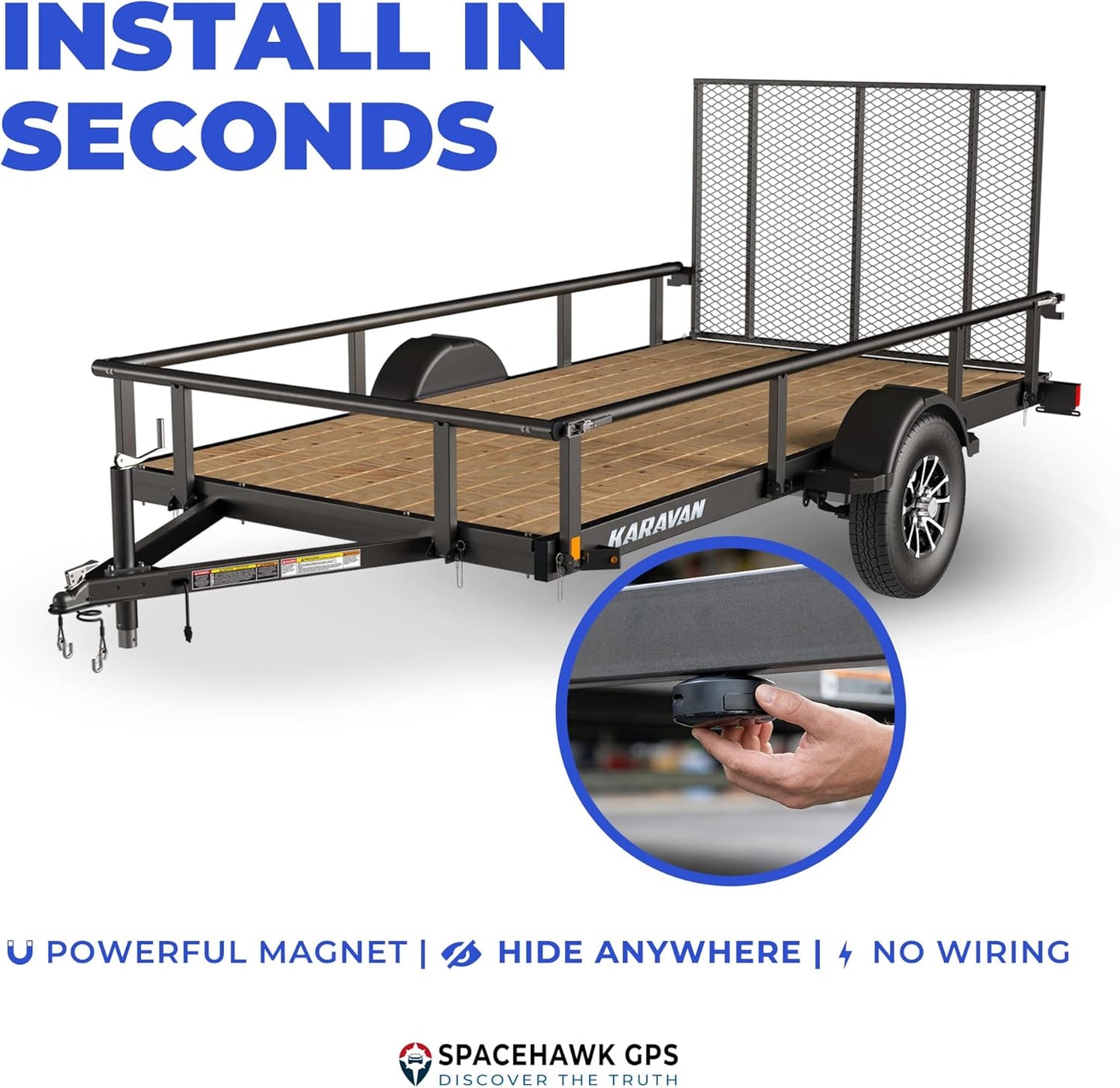 SpaceHawk GPS Assets Tracker - Real-Time Mini GPS System. Hidden GPS Tracking Device for Cars, Trucks, Trailers