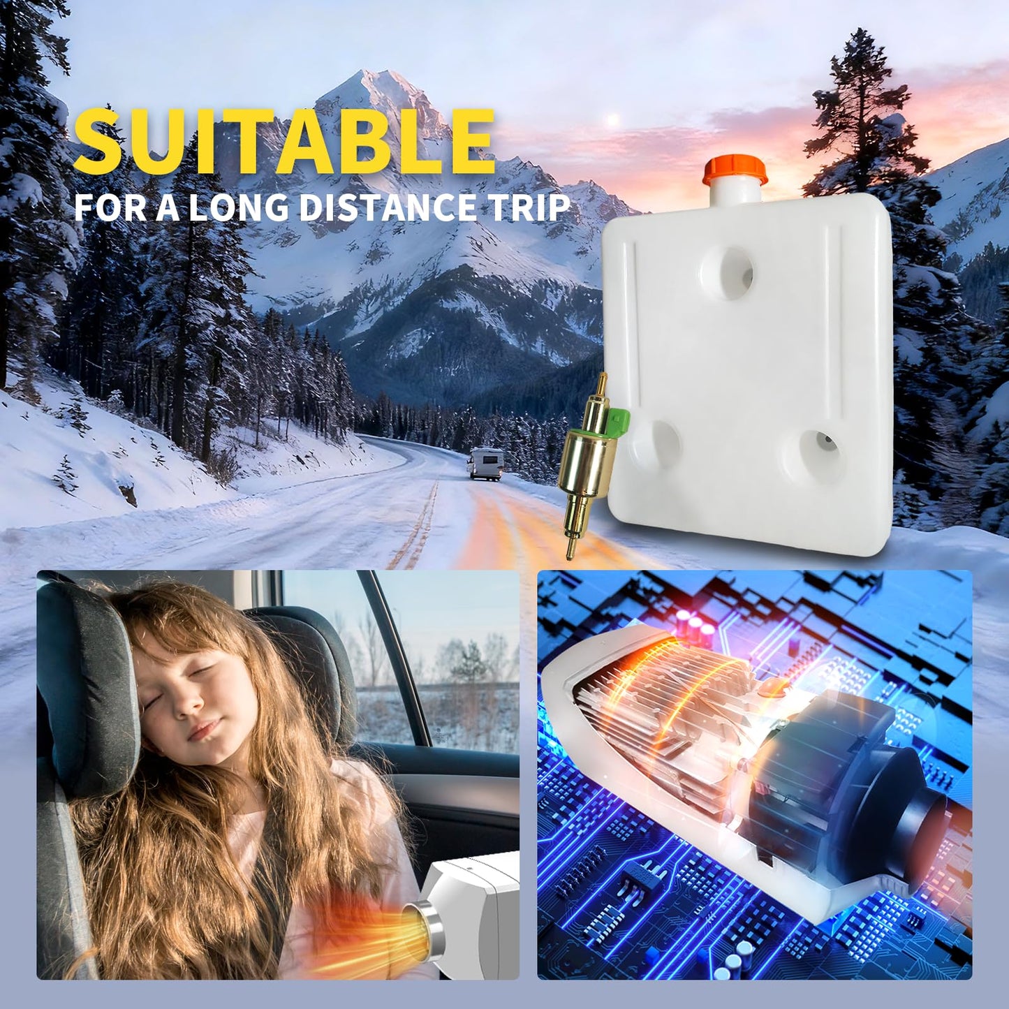 12V Diesel Heater 9000W High Power Parking Heater, 12v Diesel Air Heater with Large Aluminum Body & LCD Display - Diesel Fuel Heater for Trucks, RVs, Marine Heating。。