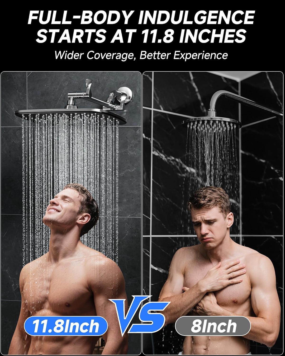 Veken Shower Head - High-Pressure Water Flow | Durable Shower Caddy Included