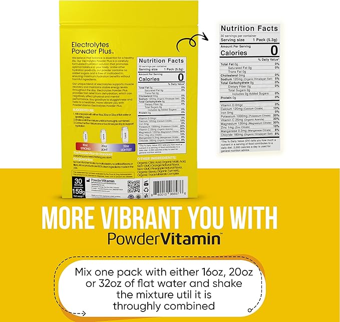 Electrolytes Powder Plus, Keto, Orange Pineapple, Sugar Free, 1000mg Potassium, 120mg Calcium, 120mg Magnesium, Non-GMO, Zero Calories, 30 Hydration Packets