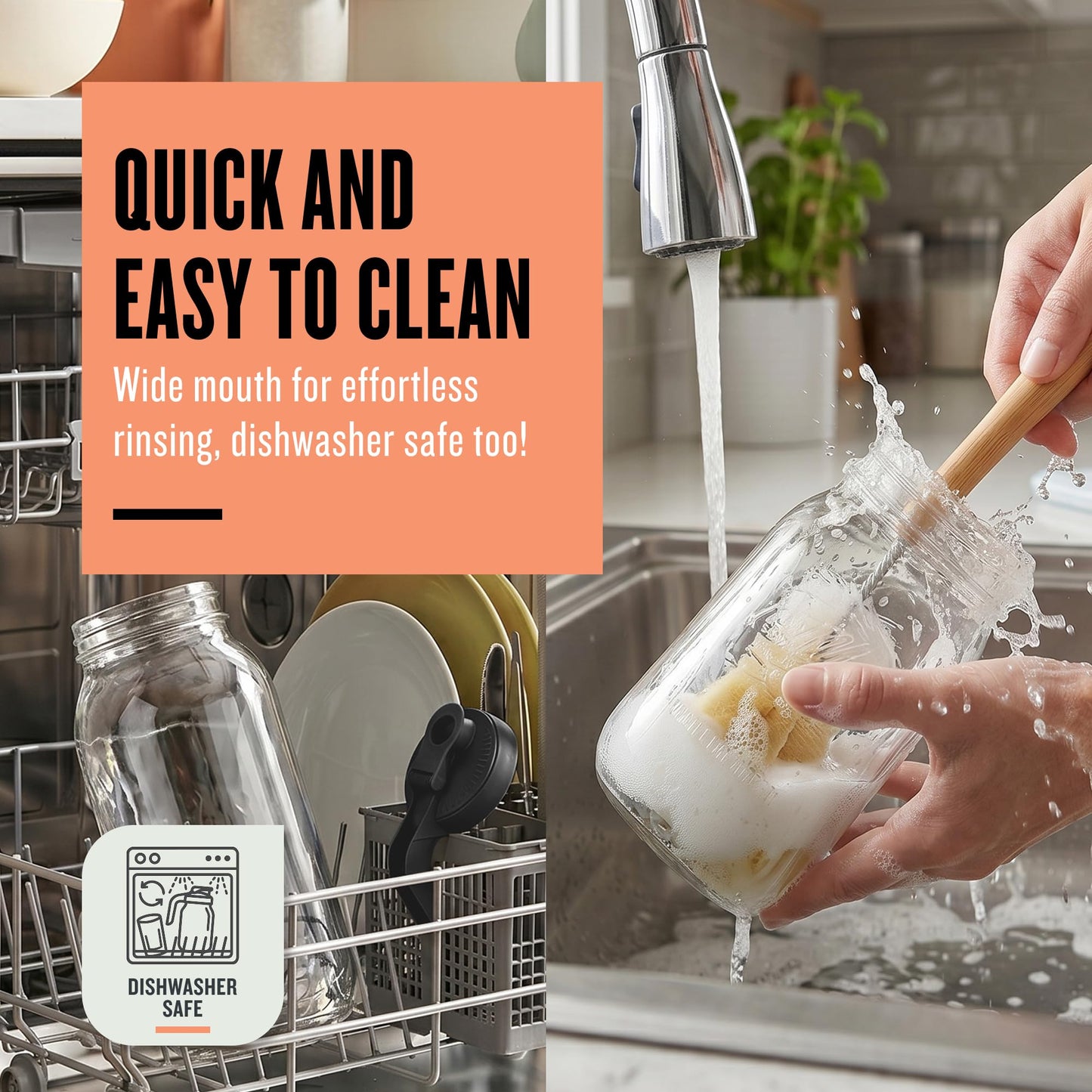 County Line Kitchen Wide Mouth Mason Jar Pour Spout Lid - Flip Cap Drinking/Canning Lids - Handle & Airtight Leak-Proof Seal - Accessories for Pitcher - Fits 32 oz & 64 oz, Sage - 1 Pack