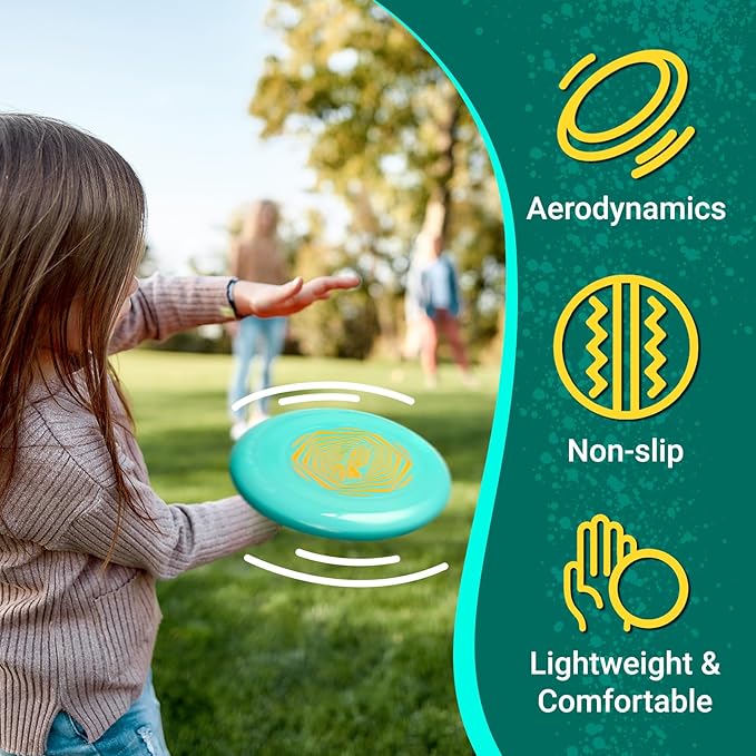 Wham-O Frisbee Go Flying Disc, 9 Inch Lightweight Sports Disc for Beginners Outdoor Beach Backyard Lawn Park Camping Family Activity Game - 70g