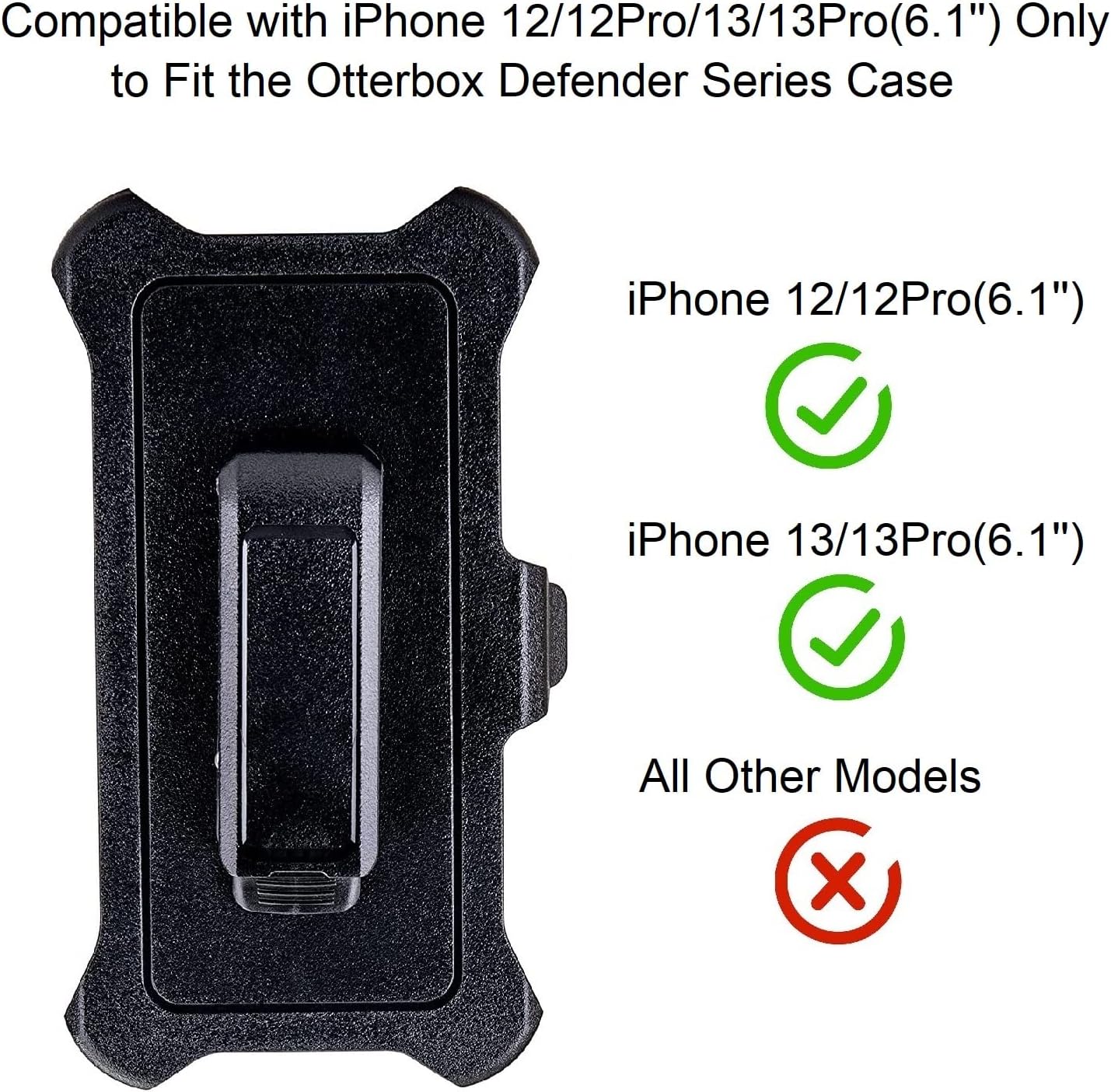 Cyapgtu 2 Pack 12, 12Pro (6.1) Replacement Belt Clip Holster for OtterBox Defender Series Case Apple iPhone iPhone