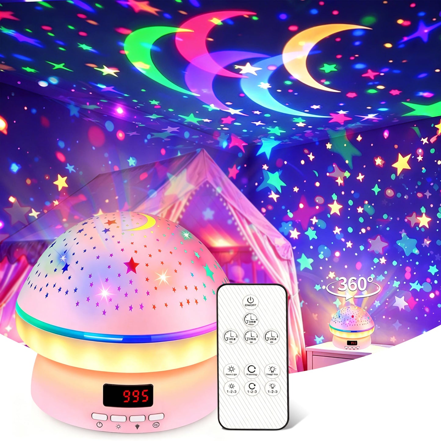 MINGKIDS Toys for 3-8 Year Old Girls Boys,Star Night Light Projector with Hard Projection Cover, Timer&Rotation,2-9 Year Olds Kids Chritsmas Birthday Gifts