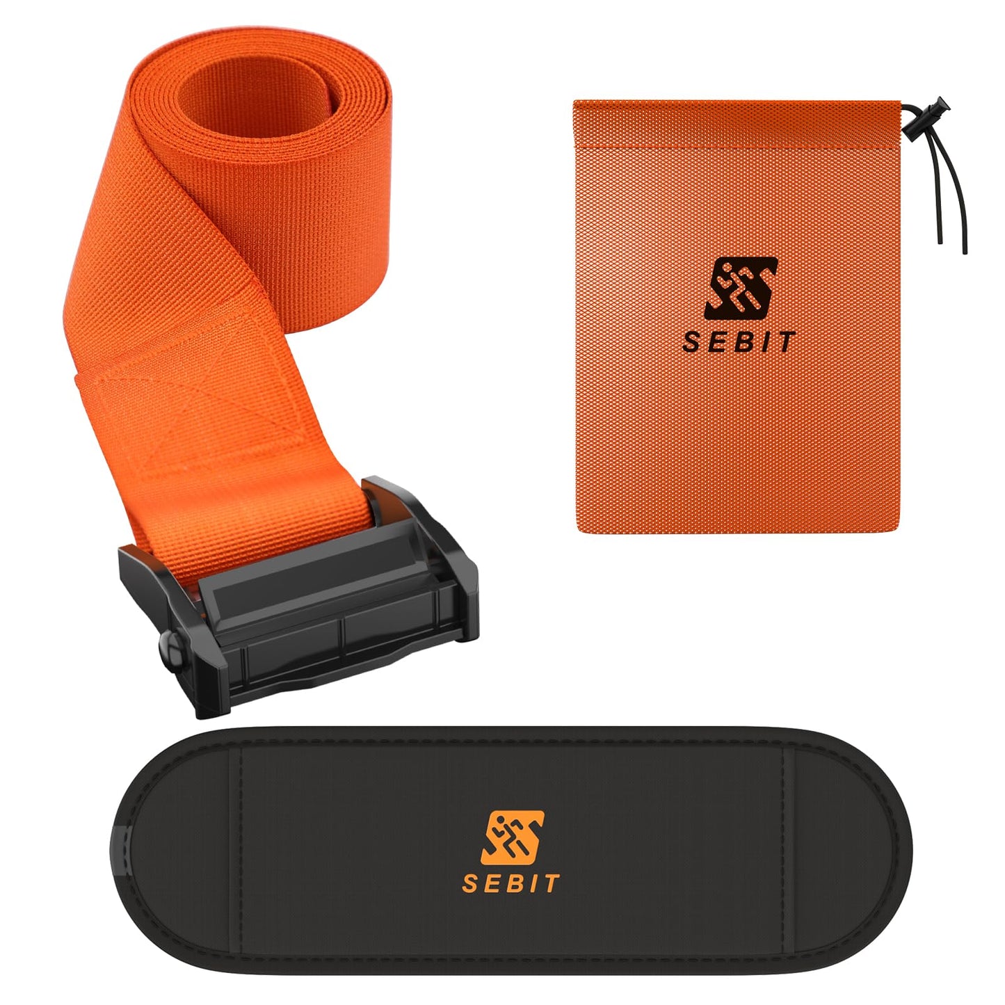 SEBIT Hamstring Curl Strap,59 inches Adjustable Squat Strap Foot Dumbbell Strap,Exercise Strap Assisted Leg Curl Strap Leg Tibialis Raises Workout for Outdoor(Light Pinkish Orange)