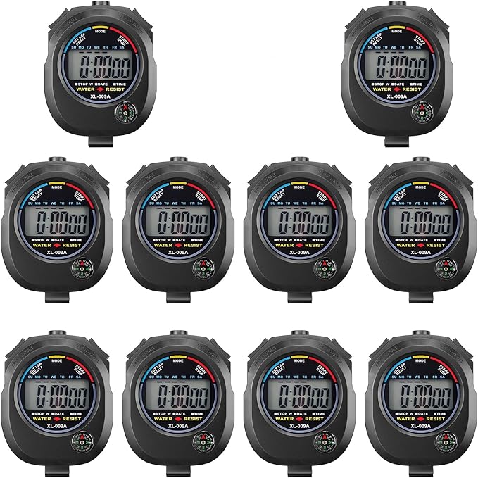 KingL Digital Stopwatch Timer - Interval Timer with Large Display (Stopwatch*10)