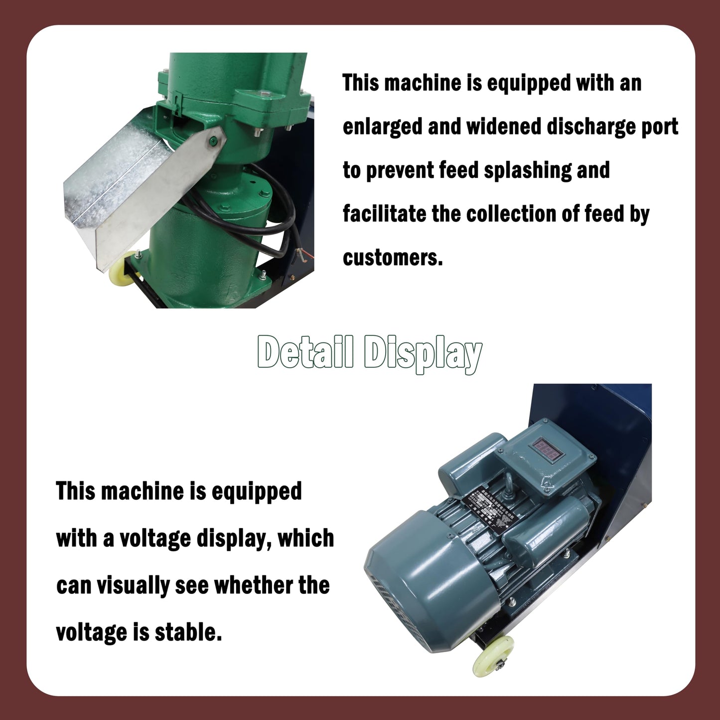 LGXEnzhuo 220V 6MM Feed Granulator Feed Pellet Mill Machine Feed Pelletizer Feed Pellet Making Machine with 2 Head Press Roller for Aquaculture Farm Feed Processing Plants 3KW