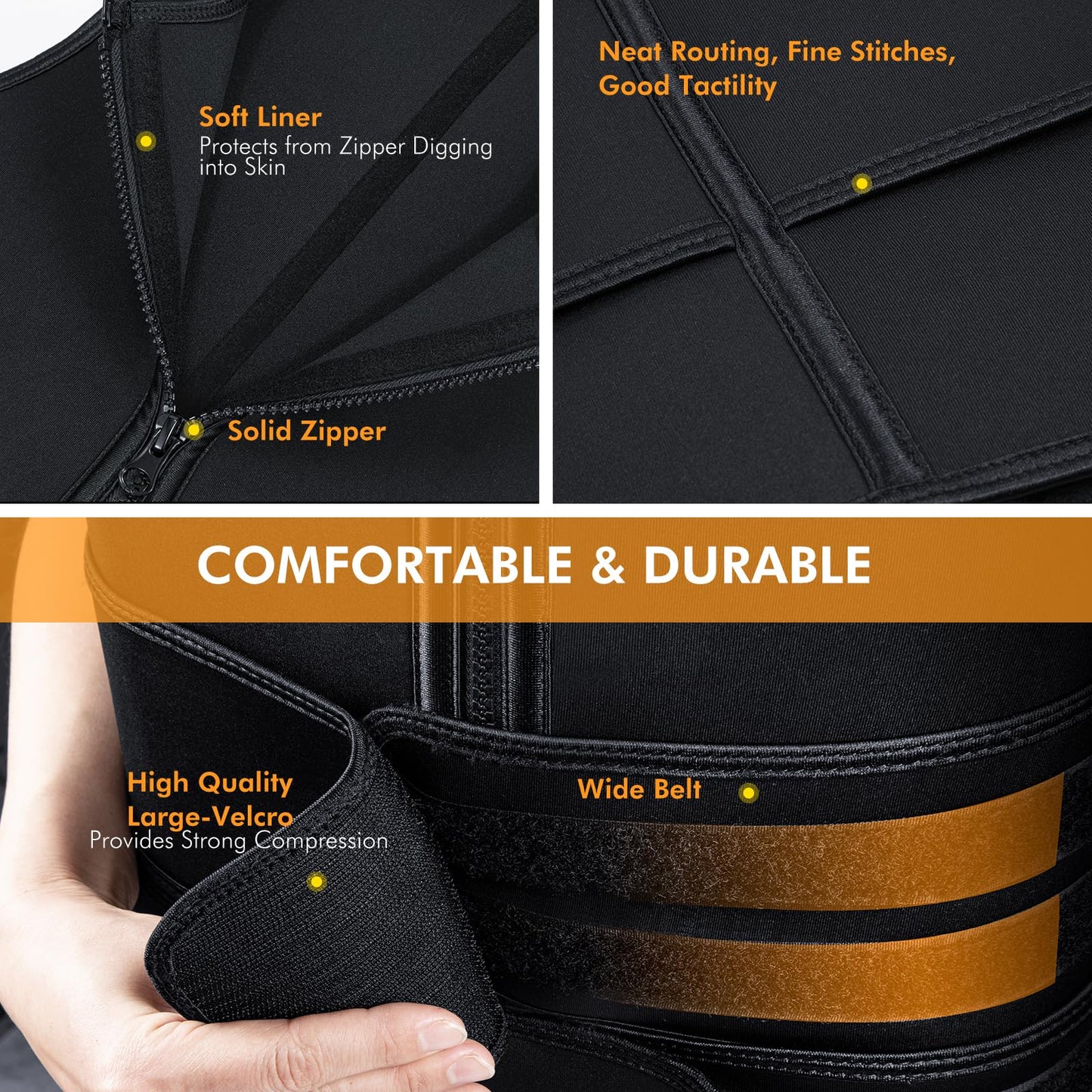 A+ Choice Sauna Vest Waist Trainer for Men - Mens Sauna Suit Large Sweat Belt Body Shaper for Gym Workout Exercise Faja Para Hombre Plus Size 1XL