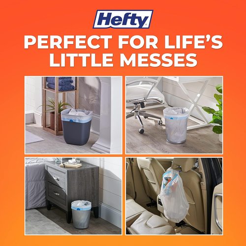 Hefty Small Trash Bags - Fabuloso Watermelon Scent | 4 Gallon Size, 52 Count Pack
