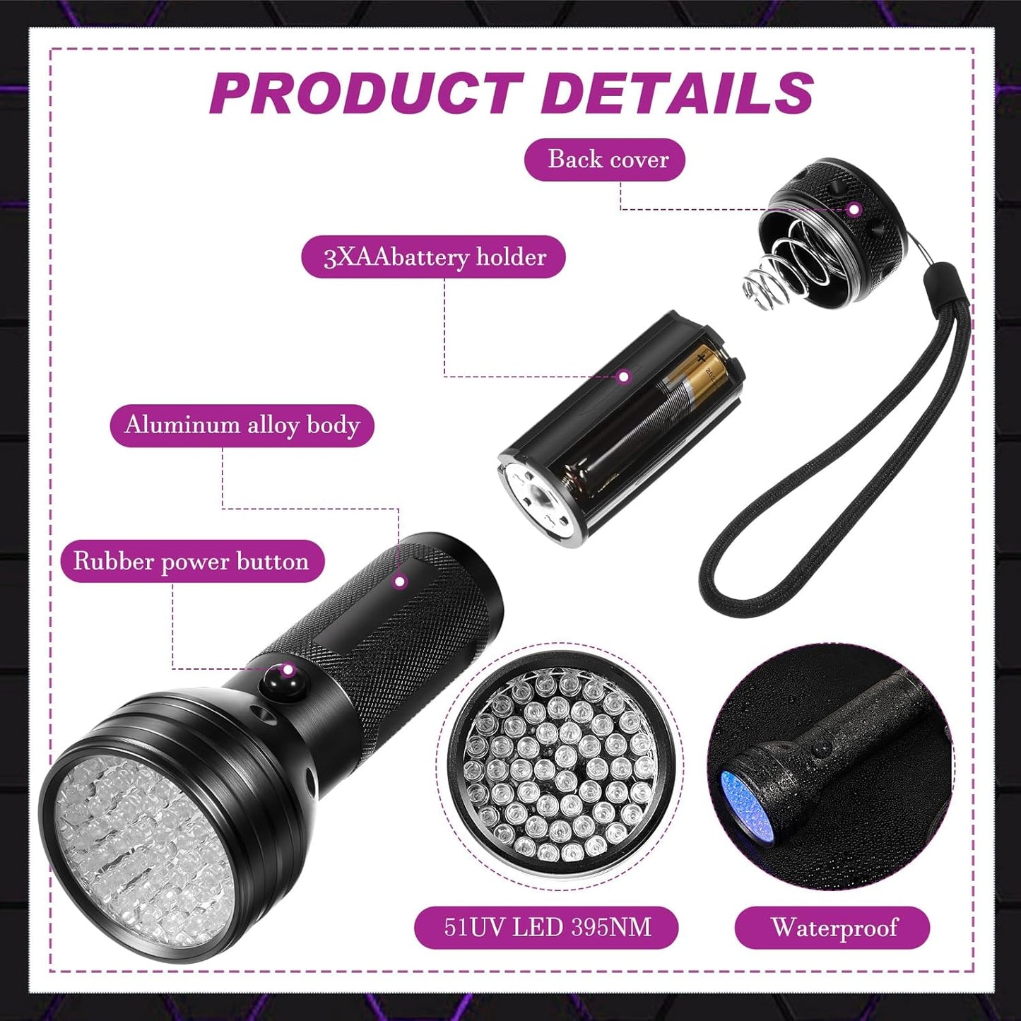 Dunzy 4 1 8 1 2 Pcs Ghost Hunting Equipment Kit Include EVP Voice Recorder Gb UV Flashlight LED Light up Cat Balls