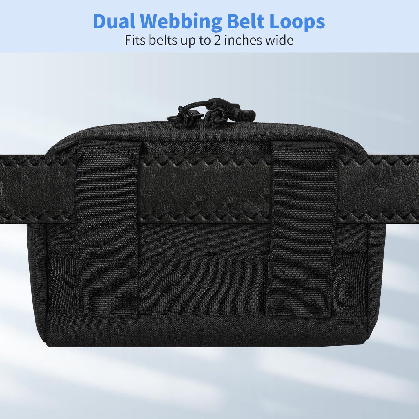 KENOBEE EDC Belt Pouch for Men Women, Water Resistant Heavy Duty Nylon Waist Pack Bag with YKK Zippers for Traveling, Hiking, Outdoors