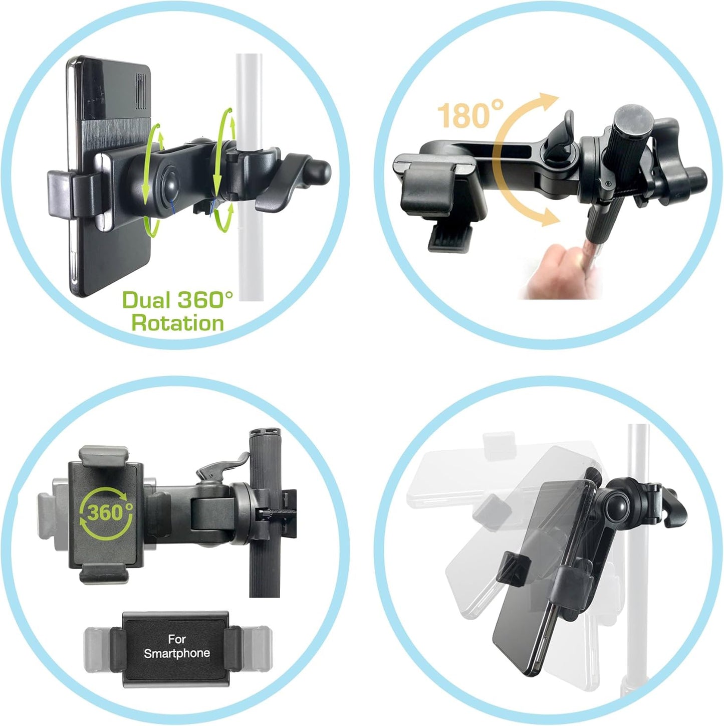 Accessory Basics w/360 3.75 inches AccessoryBasics Music Boom Mic Microphone Stand Smartphone Mount Swivel Adjust