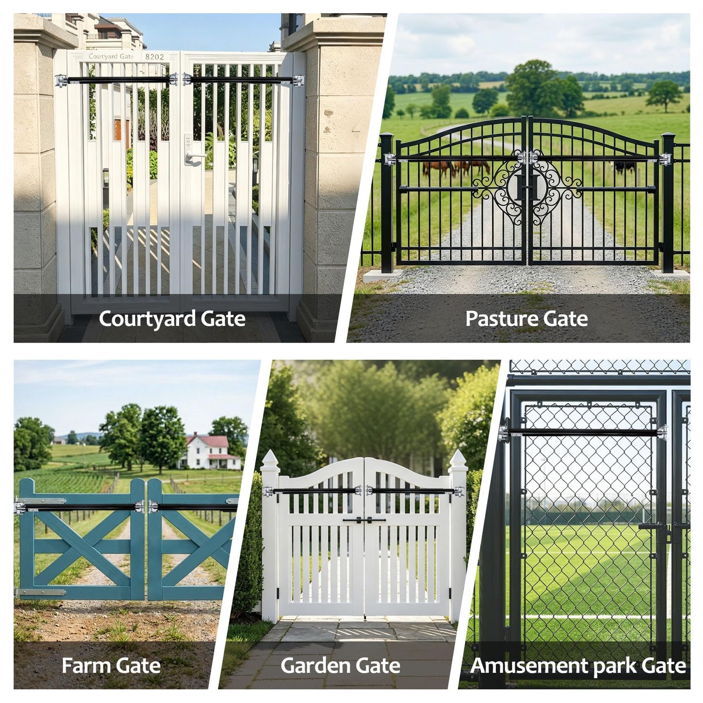 TB200b Heavy Duty Hydraulic Gate Closer for 60–140 lb Gates – Adjustable Closing Speed, Fits 40–64 Inch Gates – Ideal for Farm, Backyard, Pool, and Property Fencing (Black)