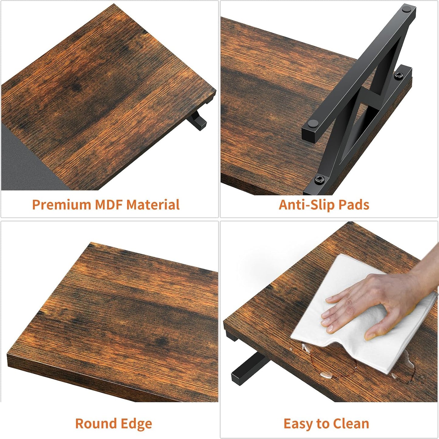 2 Dual Monitor Stand Riser, Large Wood Monitor Riser for Monitors, Monitor Lift with Storage for Desk, Sturdy
